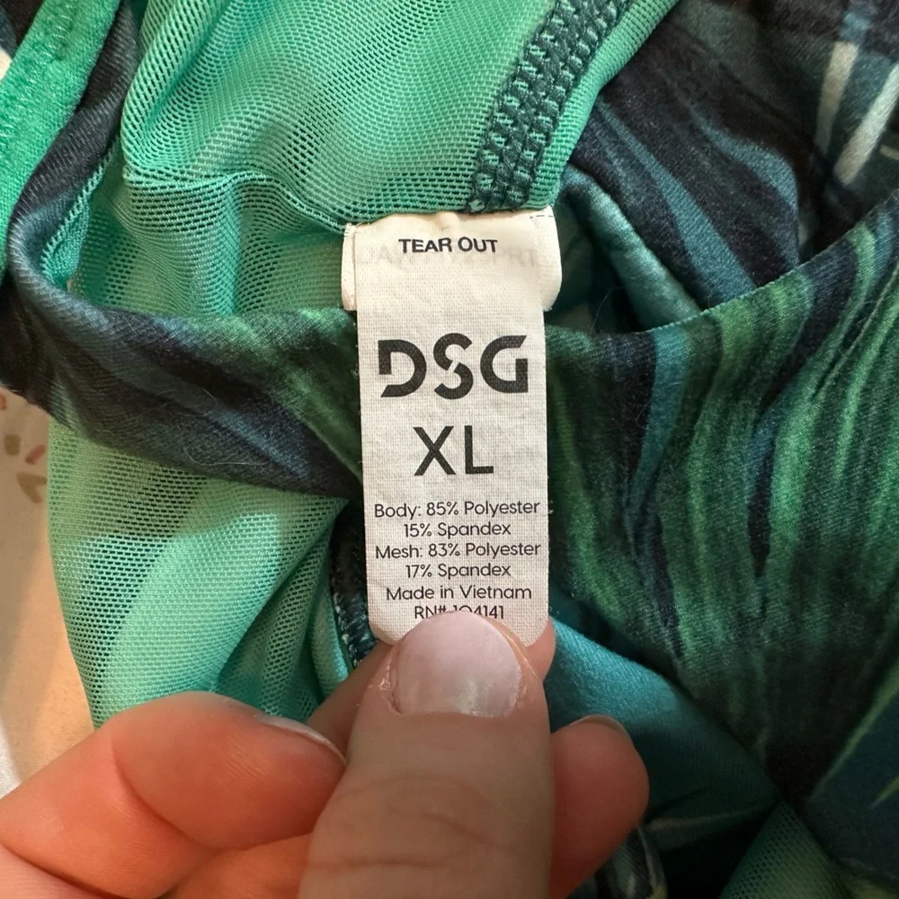 Tropical Leaf Pool Sports Bra Racerback DSG Size XL #1402 - Picture 4 of 5